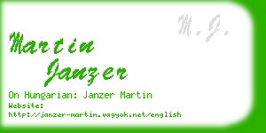 martin janzer business card